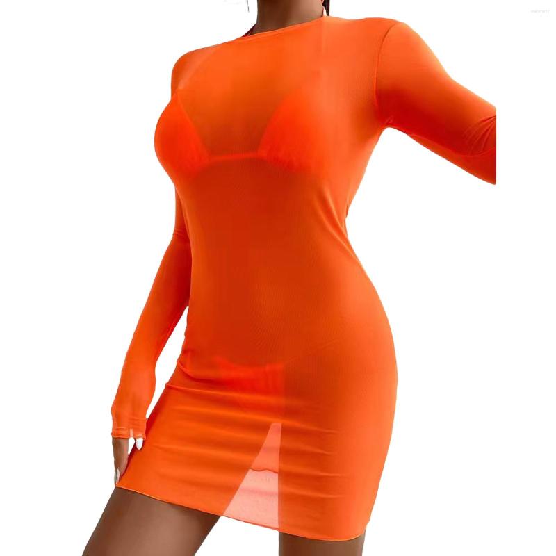 

Women' Swimwear 2023 Trendy Sexy 3Pcs Bikini Set Swimsuit Tie Up Halter Bra Thong Long Sleeve See Through Mesh Dress Cover Beach Bathing, Black