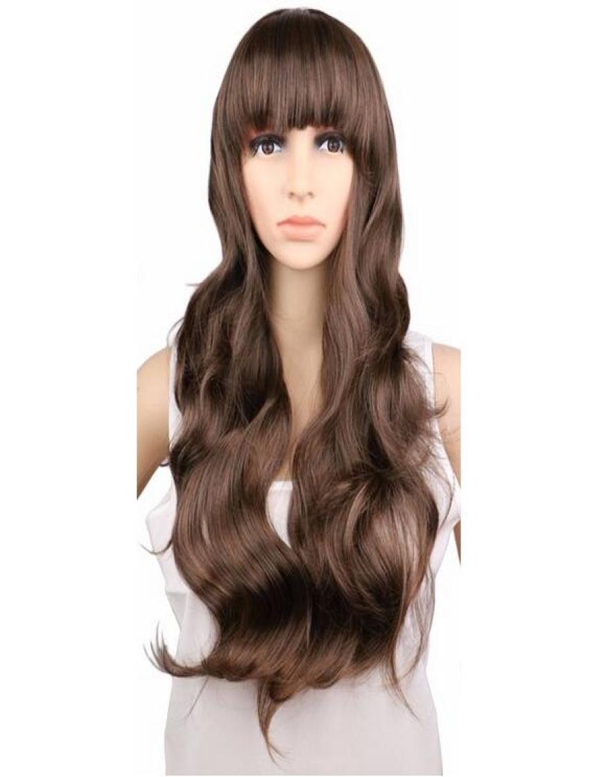 

Women Ladies Natrual Long Wavy Wig Cosplay Black Light Brown Dark Brown 68 Cm Synthetic Hair Wigs8377630, Ombre color