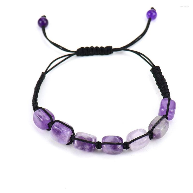 

Bangle Natural Crystal Stone Rope Yoga Beads Healing Reiki Energy 7 Chakra Braided Gemstone Bracelets