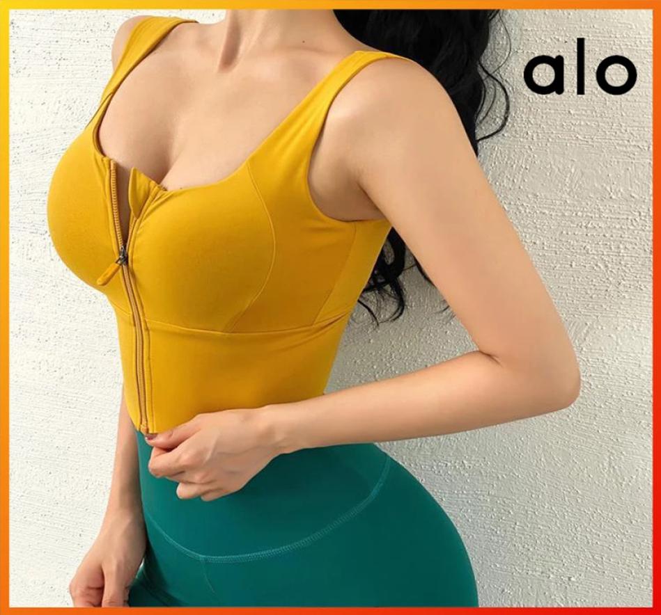 

undefined Yoga Women' Zipper Sport Bra Fitness Workout Women' Crop Tops Gym Running Outdoor Sports Tube Top Stable High Intensity XH20925448696, Yellow