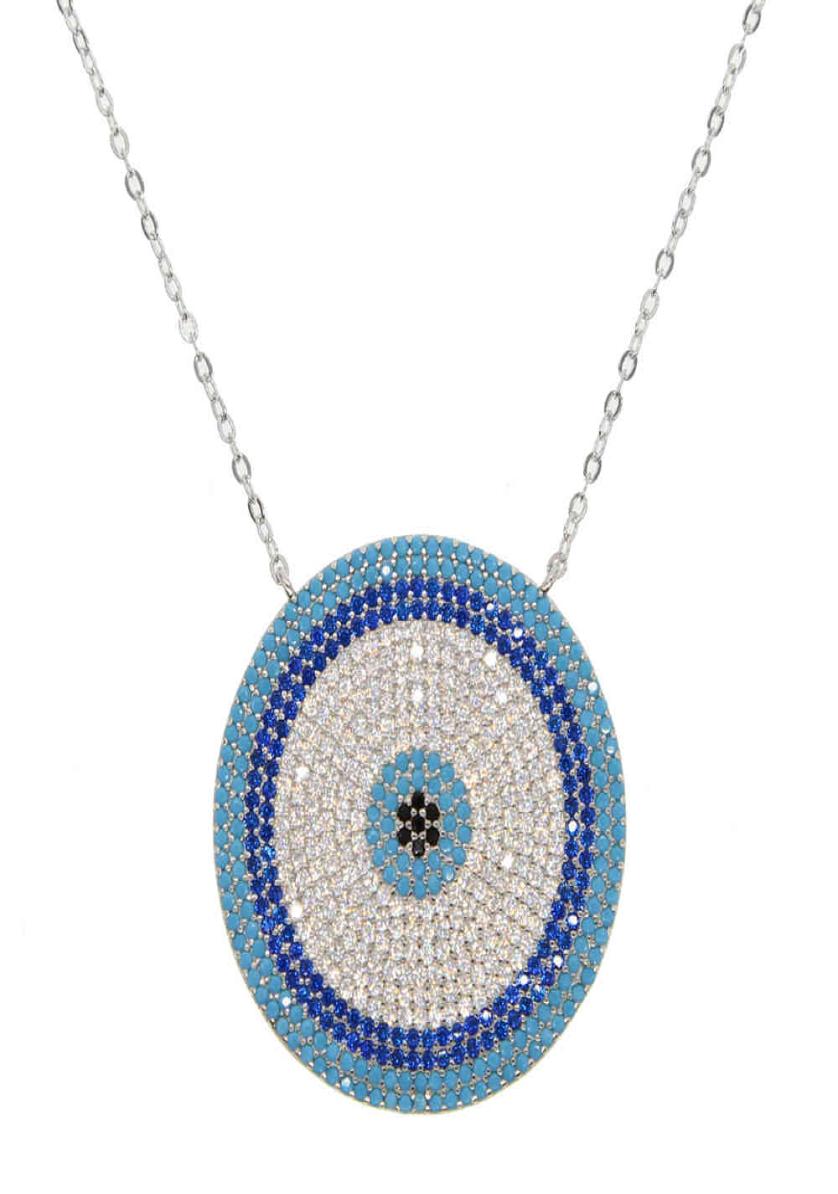 

eye geometric high big necklace round quality evil micro pave nano turquoise trendy gorgegous jewelry WW6X4781972