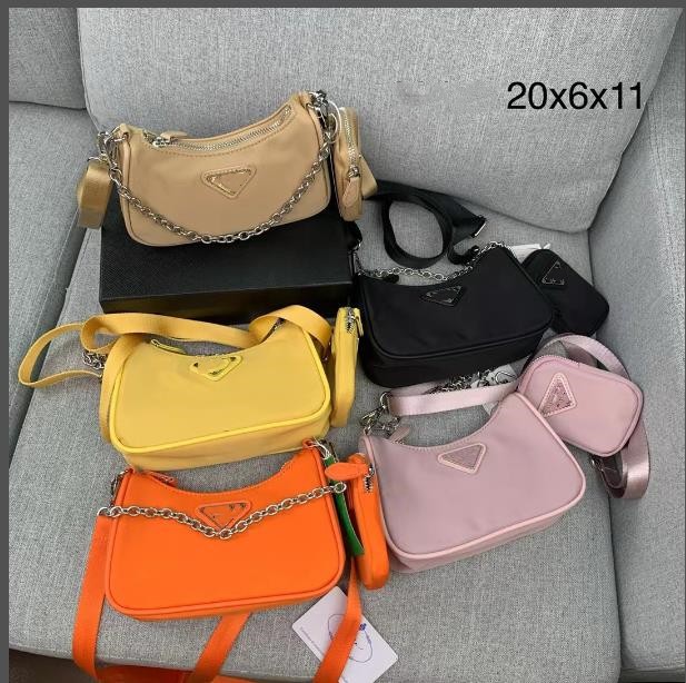 

Designer bags handbags for women luxury shoulder bag lady Chest pack lady Composite Tote chains canvas handbag purse messenger 3 in 1 vintag purse, Black