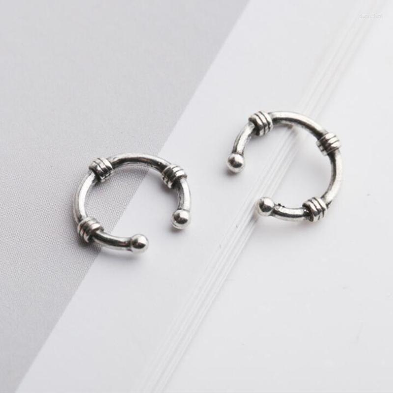 

Backs Earrings 925 Sterling Thai Silver Contracted Ear Cuff Clip On For Women Girl Without Piercing Earings Jewelry