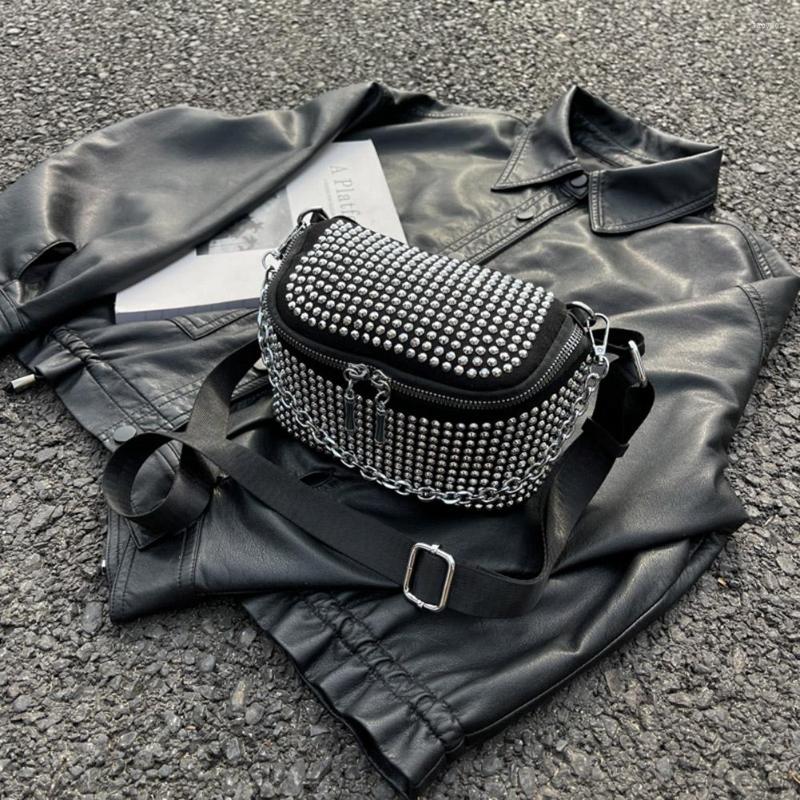 

Evening Bags Women Shoulder Bag Fashion Chains Rhinestone Handbag Bling Purse Adjustable Straps Girls Party, Picture shown