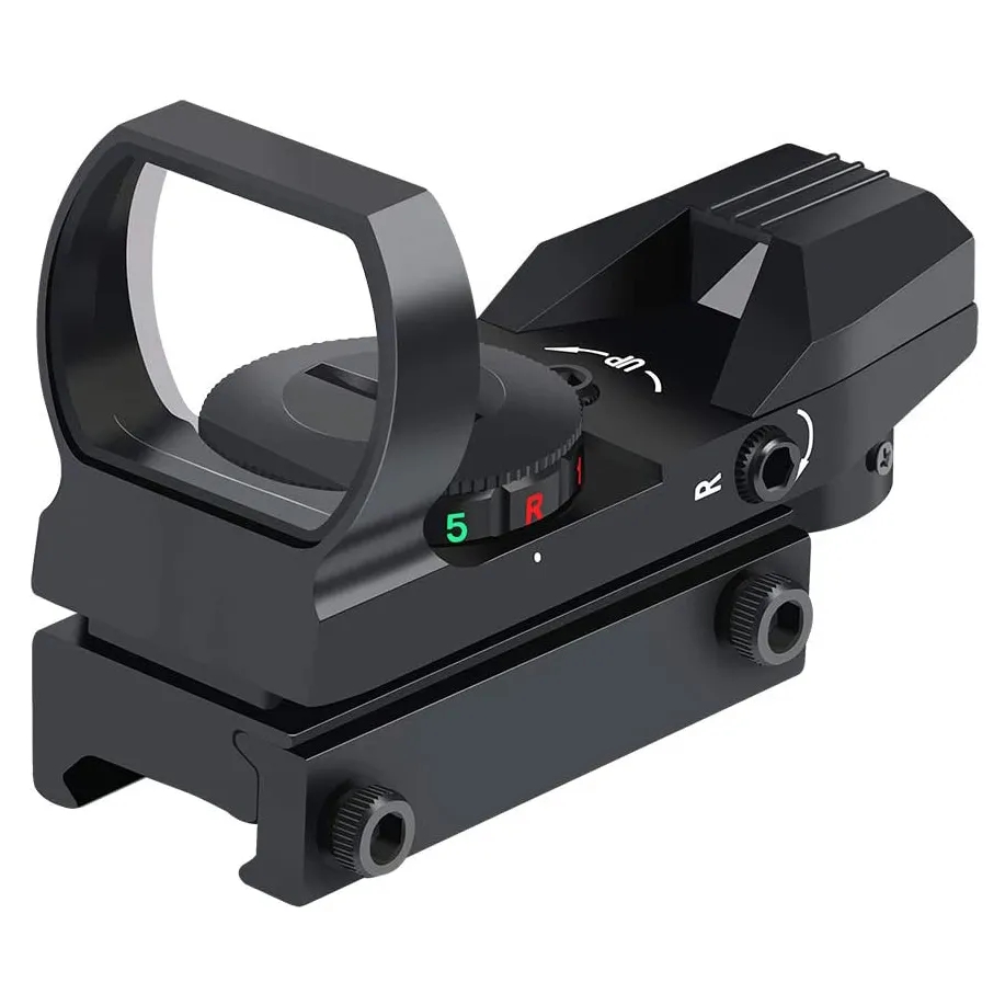 

Tactical Riflescope Hunting Optics Red Green Projected Dot Sight Reflex 4 Reticle Scope Collimator Sight for 11mm/20mm Rail- Black, Customize