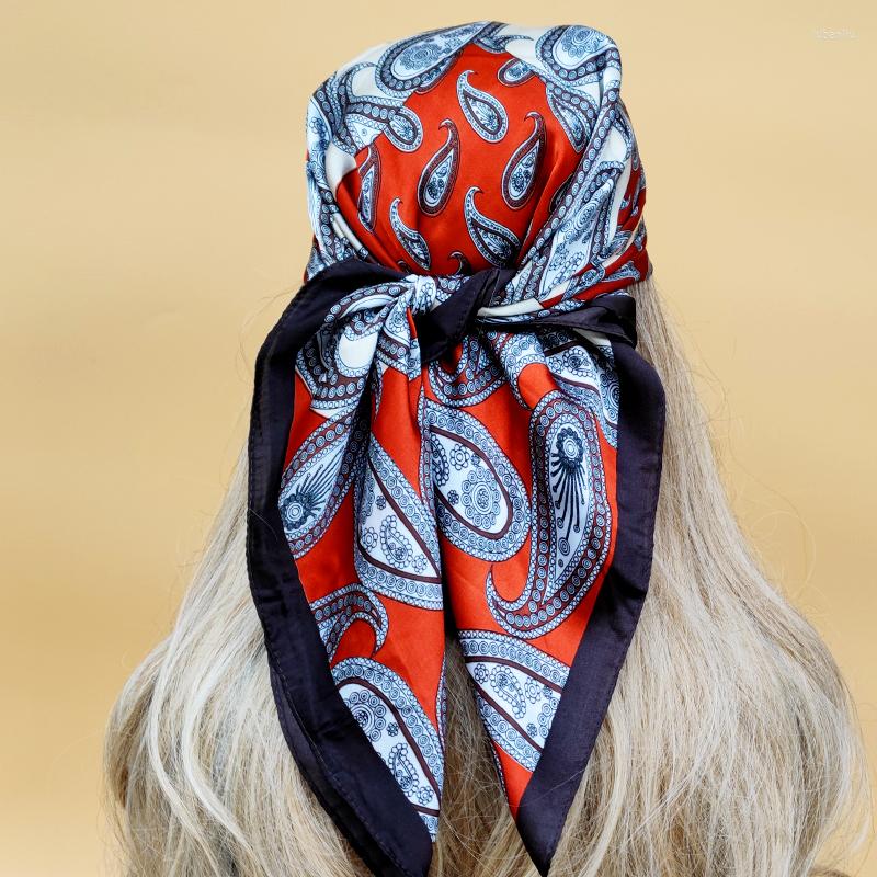 

Scarves The Four Seasons Beach Kerchief 2023 Style Sunscreen Silk Hijab Luxury 70X70CM Square Women Design Headscarf