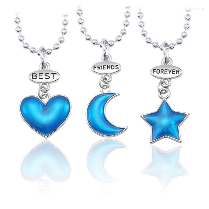 

Pendant Necklaces Friend Necklace Fashion Women's Enamel Heart Moon Star Forever Bff Friendship Jewelry Gift Coke