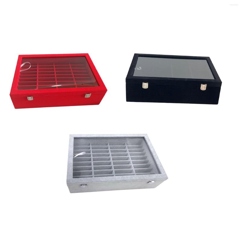 

Jewelry Pouches 40 Grids Organizer Tray Flocking Lining Display Case Multipurpose Bracelet Storage Box For Showcase Home Stores