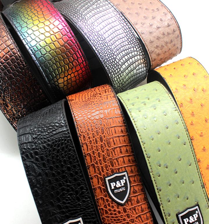 

Widen PU Leather Straps for Acoustic Electric Guitars bass Lizard Crocodile Ostrich Skin Adjustable Guitar Strap8494614
