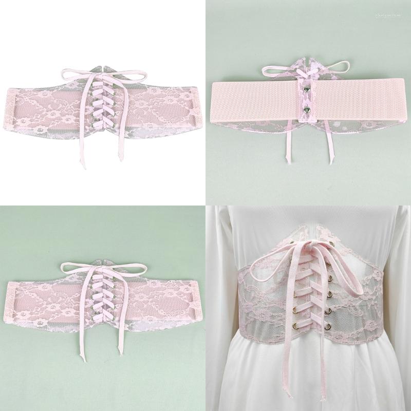 

Belts Corset Belt Waistband For Women Elastic Costume Waist Sexy See-through Underbust Tops, Pink