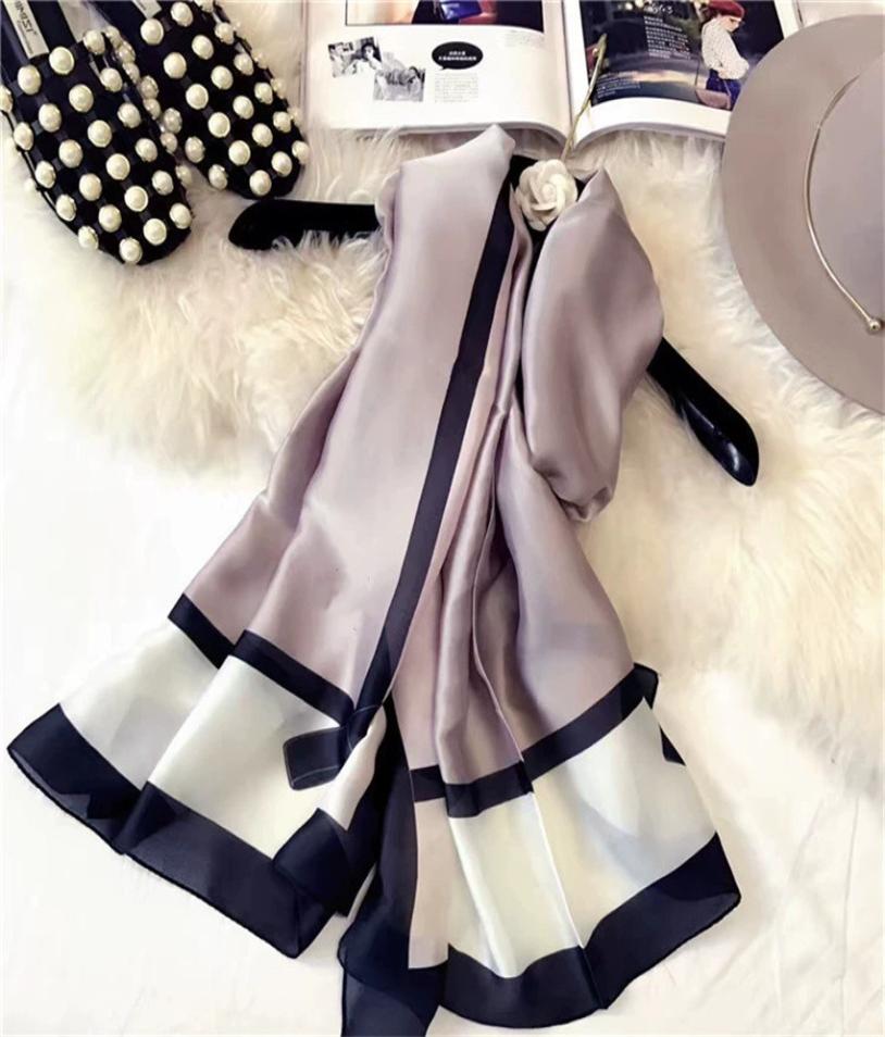 

High Quality Fashion Autumn and Winter Brand Silk Scarves Timeless Classic Super Long Shawl Women039s soft Beautiful bow scarf6638369