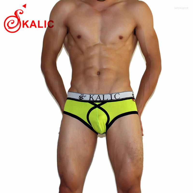 

Underpants KALIC Men's Underwear Sexy Briefs Cotton U Convex Pouch Mens Clothing, Green