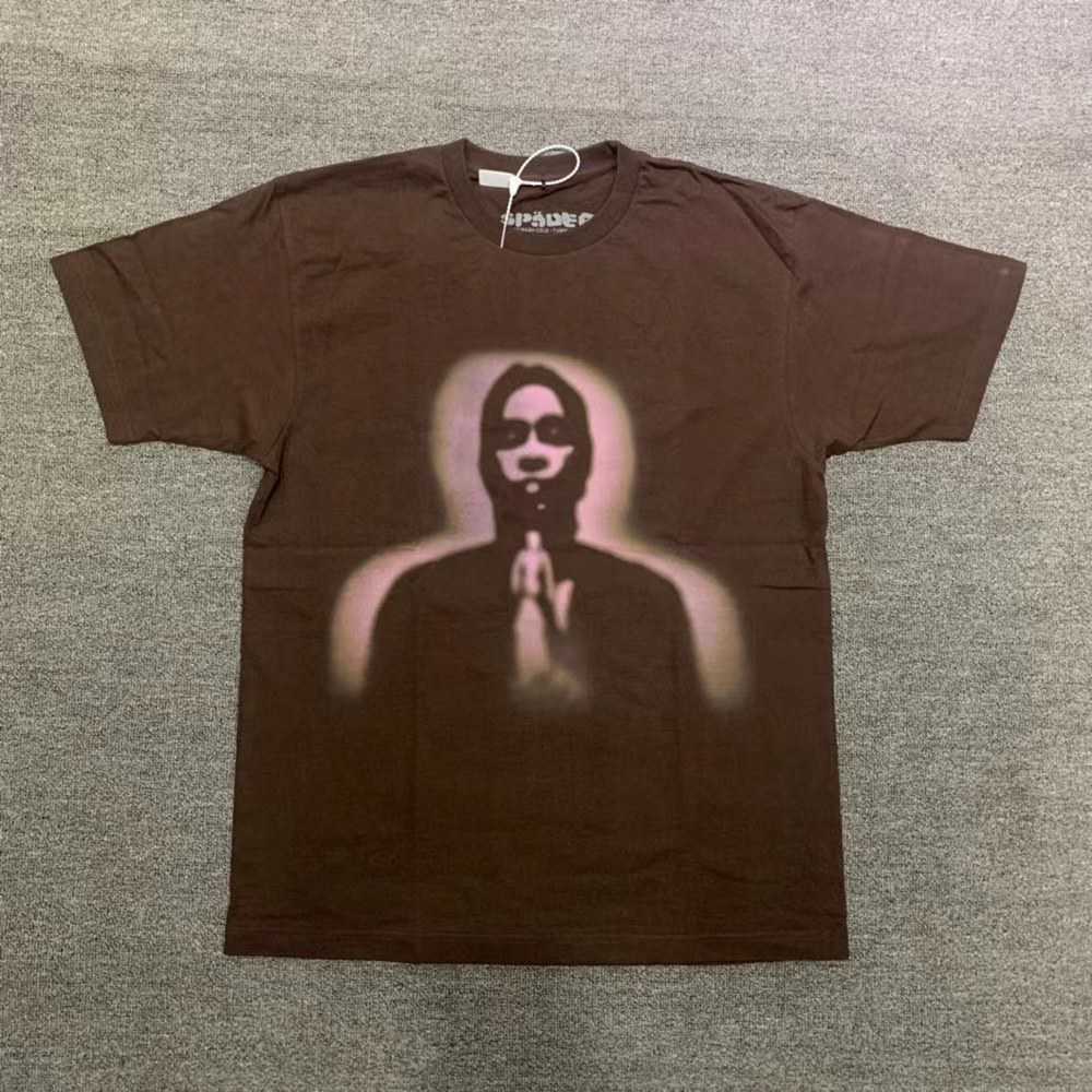 

Designer SP5DER 555555 Young men' and women' short sleeved T-shirt globally synchronized T-shirt brown T-shirt Yshadow graphic YPS55552023 1 1 Factory sales, Auburn