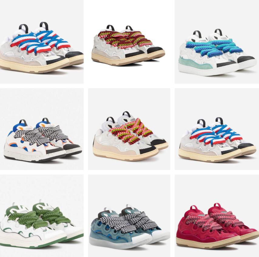 

Excellent Brand Curb Sneakers Shoes Extraordinary Comfort Nappa Calfskin Leather Suede Mesh Trainers Embossed Rounded Shape Skateboard Walking EU38-46