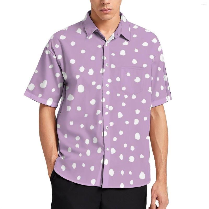 

Men's Casual Shirts Dalmatian Spots Print Blouses Men White Polka Dots Hawaiian Short-Sleeve Graphic Cool Oversize Vacation Shirt Gift, Style-14