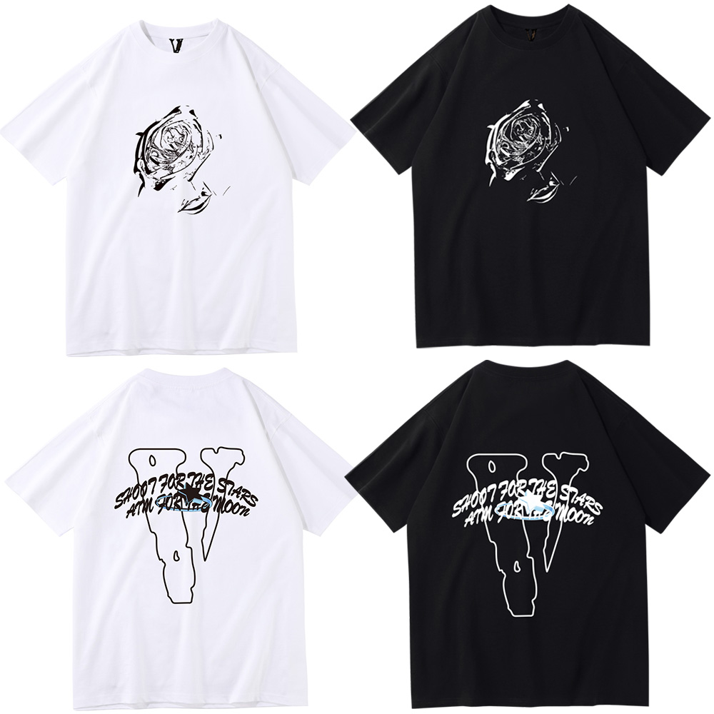 

New vlone Palm Men T Shirt Angels 100% Cotton Tops Women' T-shirt Summer Short Sleeve Brand Harajuku Hip Hop Tshirt, Color5