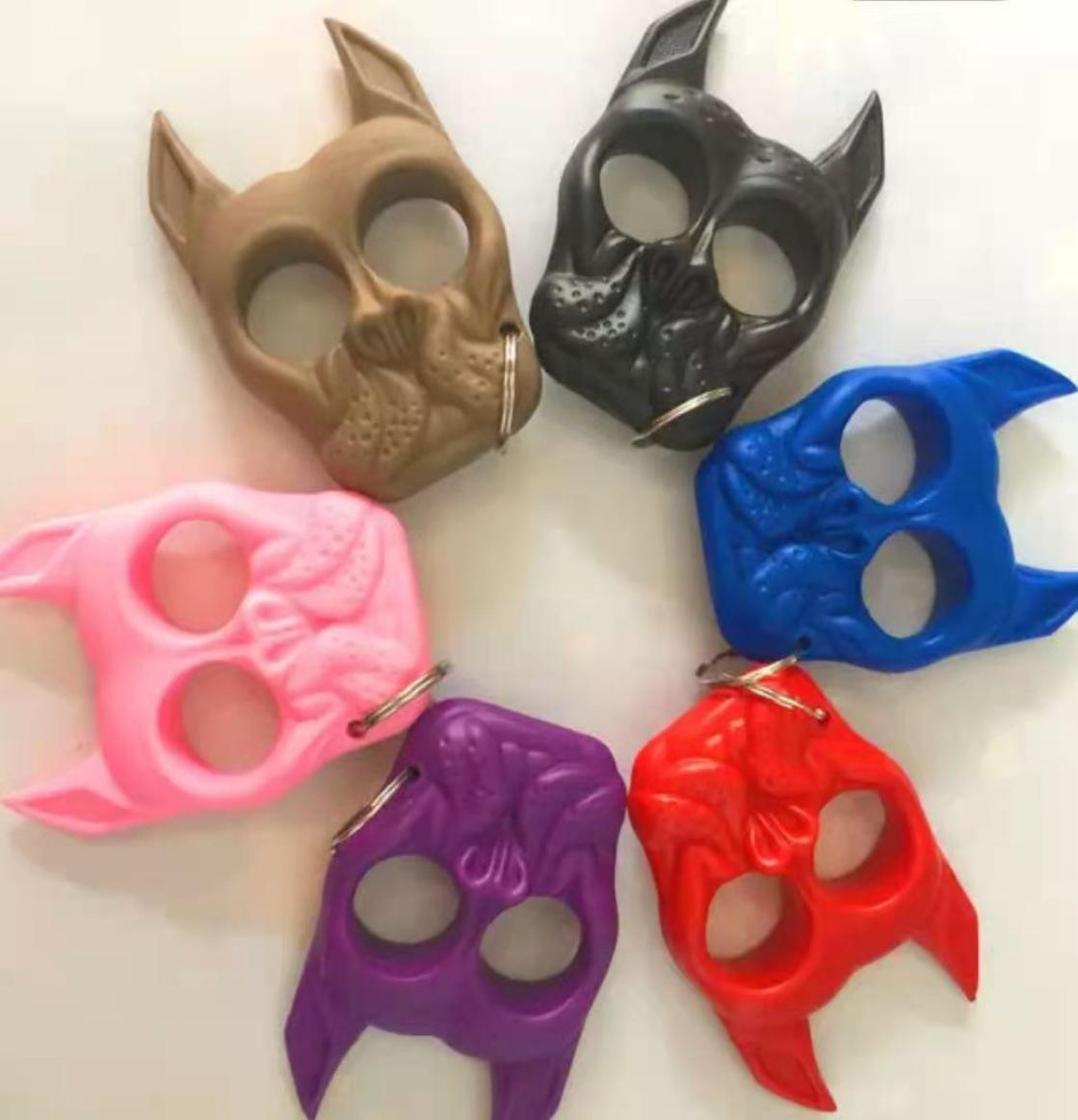 

Dog head keychain dog head plastic steel finger tiger plastic hand buckle mini finger tiger girl selfdefense finger buckle5688980