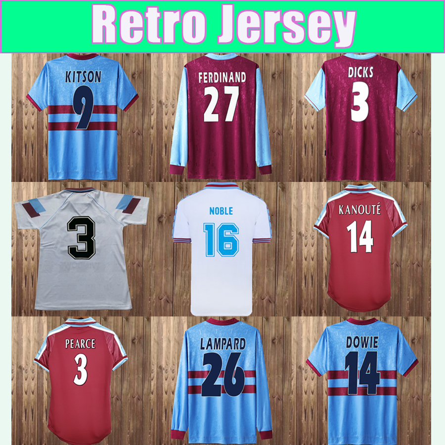 

89 90 LAMPARD LAZARIDIS Retro Soccer Jerseys COTTEE DOWIE BISHOP DICKS DI CANIO FERDINAND KITSON Home Away 100TH Football Shirt, Fg8021 1980 away