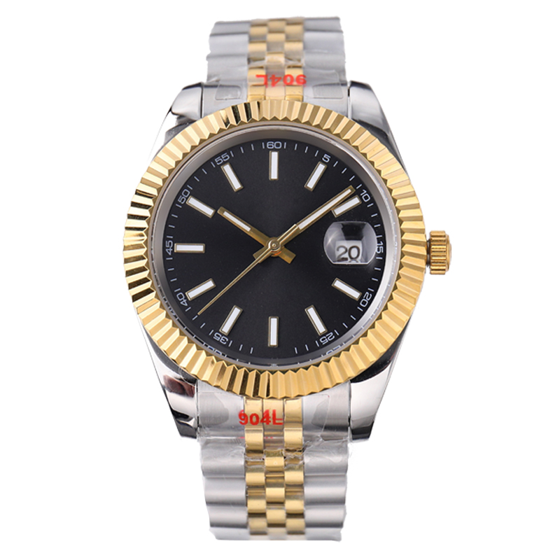 

date just watch 41/36mm Couple date quartz watches 31mm/28mm Watches With Box 2813 movement 904L Sapphire waterproof wristwatches Full stainless steel Gold bezel, A7