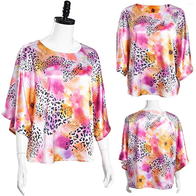 

Women' T Shirts Long Sleeve Polyester Spandex Lady Fashion Women Top T-Shirt Half Printing Loose Elegant Blouse Shirt Pack, Pink