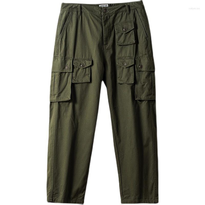

Men's Pants Men For Military P37 WW2 British Battle Dress Multi-pockets Loose Straight Mid-waist Cargo Vintage, Army green