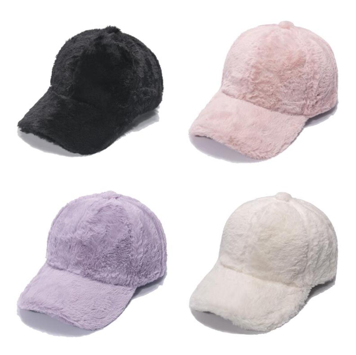 

Winter Warm Rabbit Fur Baseball Cap Tide Outdoor Sports Thickening Solid Color Leisure Feather Caps For Woman Fashion Street Horse5258758, Red