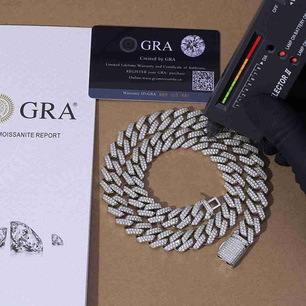 

Custom Wholesale Iced Out Cuban Chain 925 Sterling Silver 10k 14k 18k Gold Vvs Moissanite Cuban Link Chain