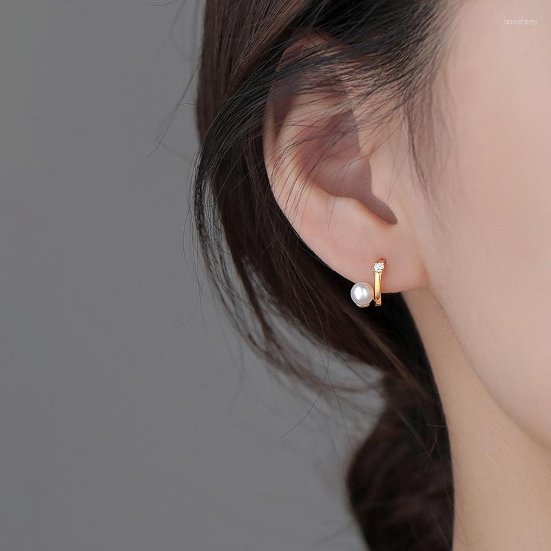 

Stud Earrings Simple Small For Women Temperament Little Fairy Summer Fashion Sweet Zircon Pearl Jewelry Gift