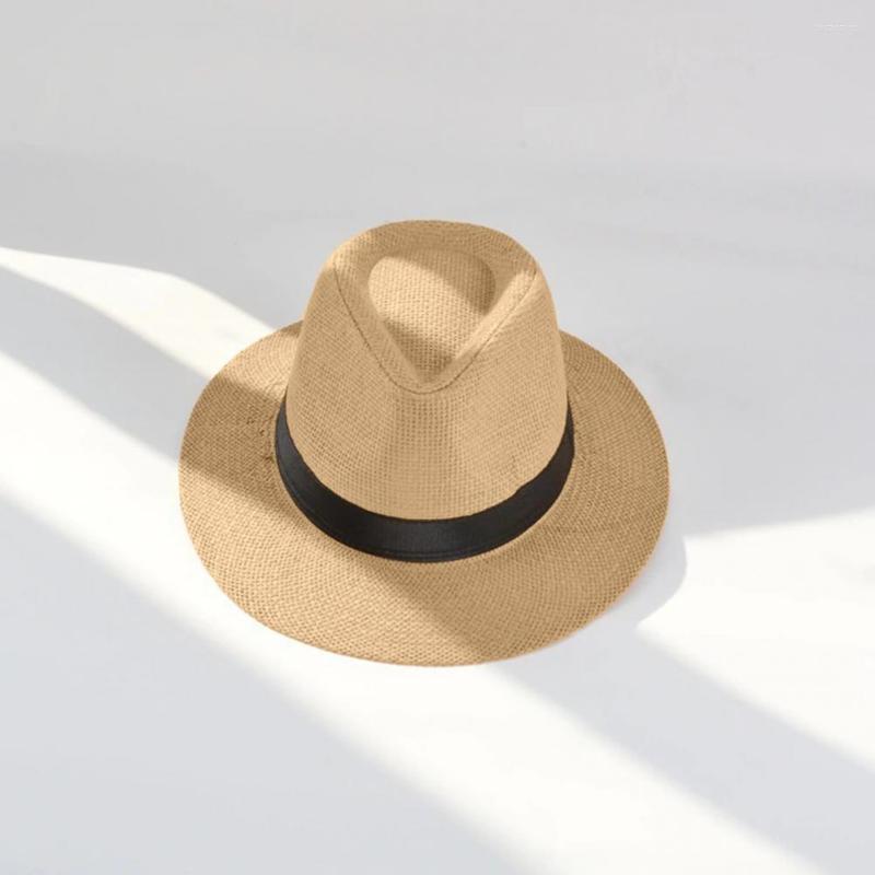 

Wide Brim Hats Sun Hat Gift Cowboy Fedora Folding Comfy Jazz Fashion Accessories, Khaki