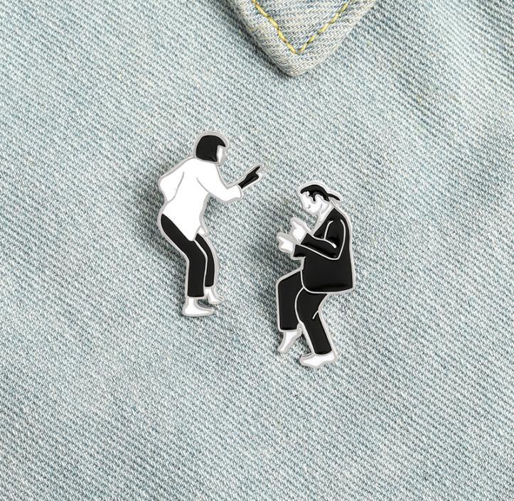 

Brooch Pin for women brooches pins men Jewelry Pulp Fiction Enamel Impromptu Swing Dance Badges Fashion Movie Gifts girl Friends p5224543