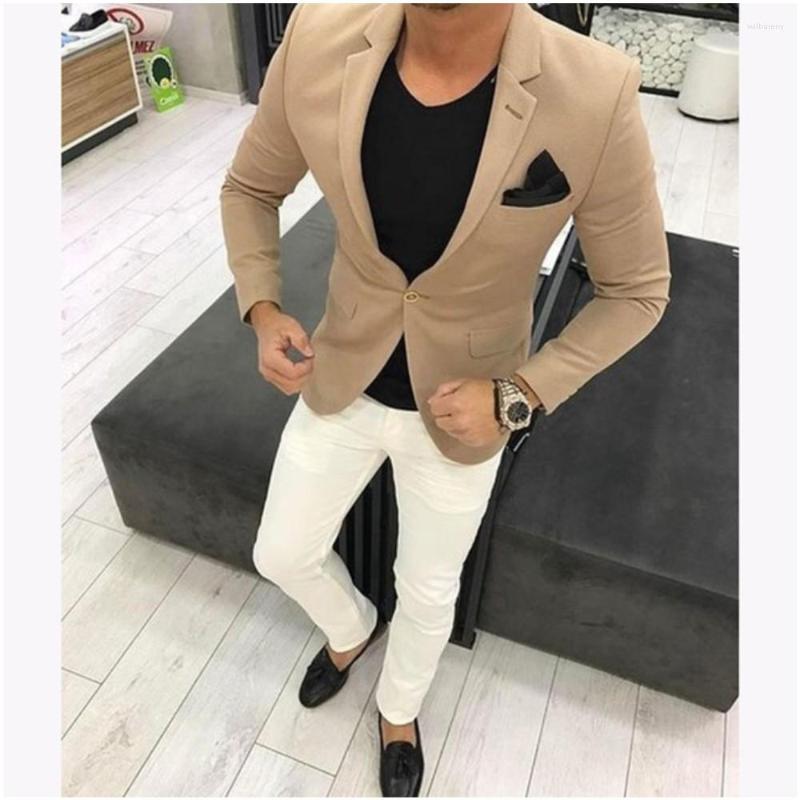 

Men's Suits Latest Brown Men Wedding Khaki Mens Casual Suit Blazer Skinny Tuxedo Custom 2 Piece Kingsman Jackets Terno Masculino, Black