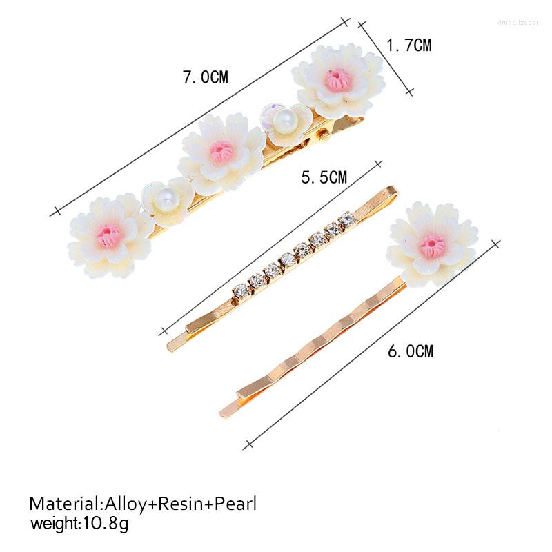 

Hair Clips 3 Of Pack Personality Creative Clip For Women With Inlay Faux Pearl/rhinestine/shell Design Female Side Bangs