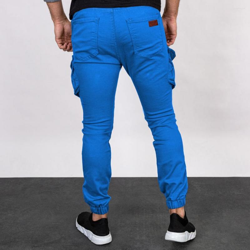 

Men's Pants Long Simple Bottoms Drawstring High Waist Lace-up Trousers For School Cargo Men Overalls, Black