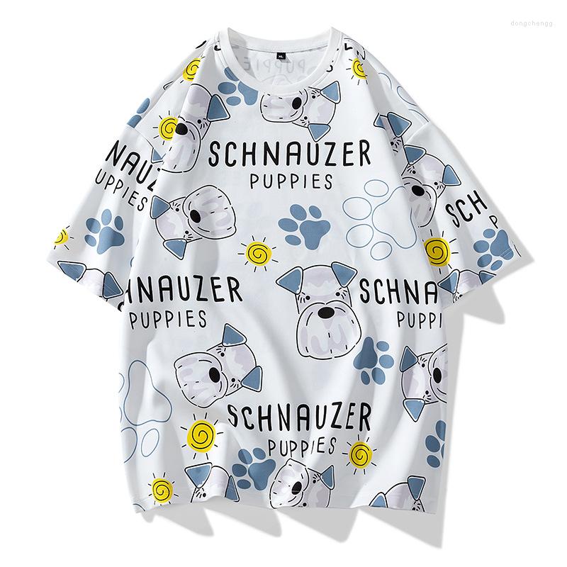 

Men's T Shirts Summer Men's T-shirt Short Sleeve O-neck Fashion Tops Leisure Harajuku Cute Dog Print T-shirts, Black