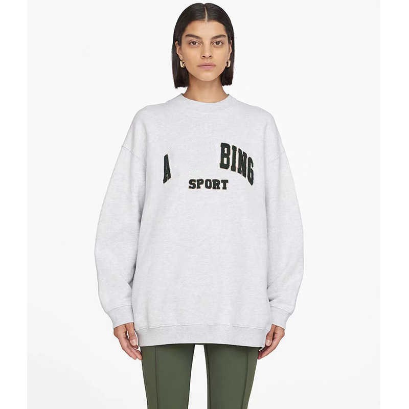 

Women Sweatshirt Designer Pullover Classic Letter Embroidery Letter Inside Fleece Crew Neck Sweater Long Sleeves Hoodie, Green