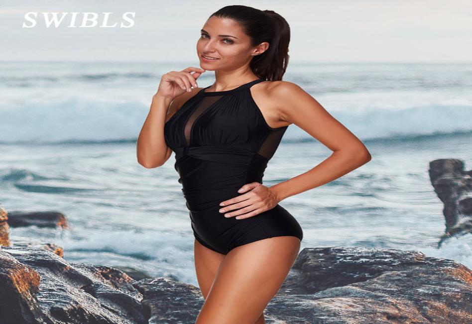 

woman plus size swimsuit 2021 one piece bathing suit for women big black lace beach swimming vintage bather female swimwear9542932