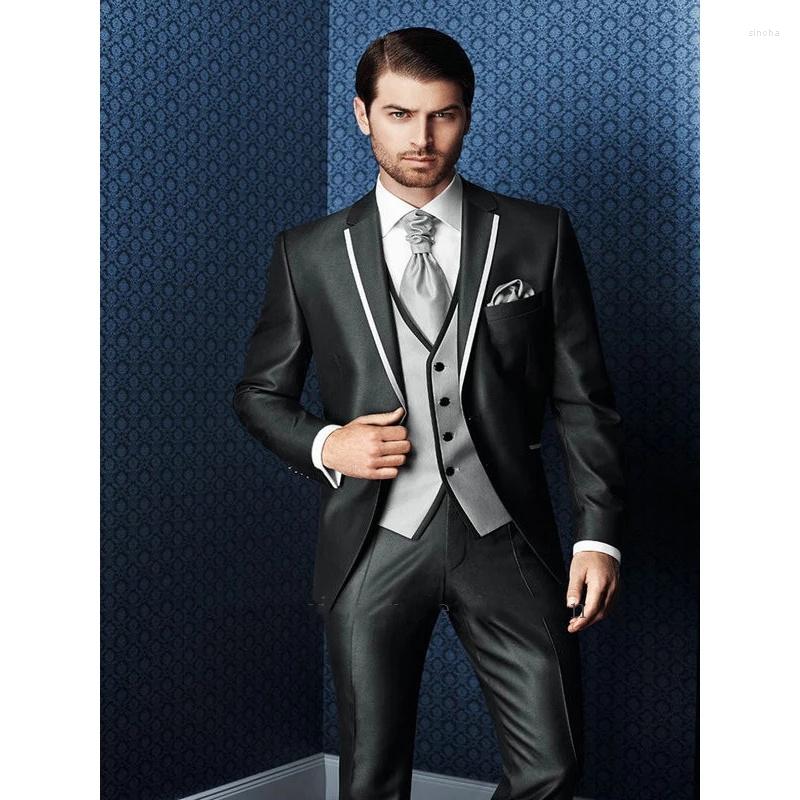 

Men's Suits 2023 Men's Custom A Variety Of Gray Classic Wedding Groom Tuxedo Groomsmen (Jacket Pants Vest Tie), Custom made