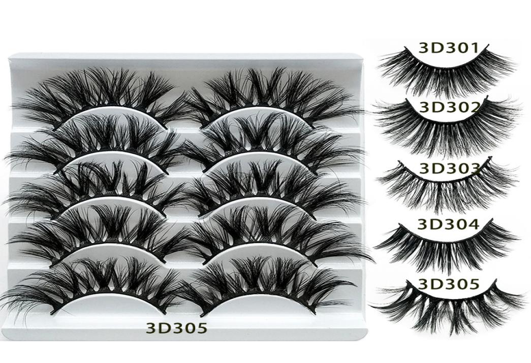 

5 Pairs 3D Mink Lashes Bulk Faux Thick Natural Eyelashes Makeup Handmade Full Strip False Eyelashes4787003