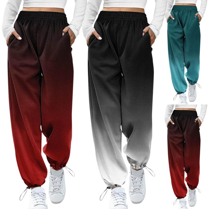 

Active Pants Gradient Print Sweatpants High Waist Harem Drawstring Trousers With Pockets Yoga Gym Sport Fitness Athletic Jogger, Green