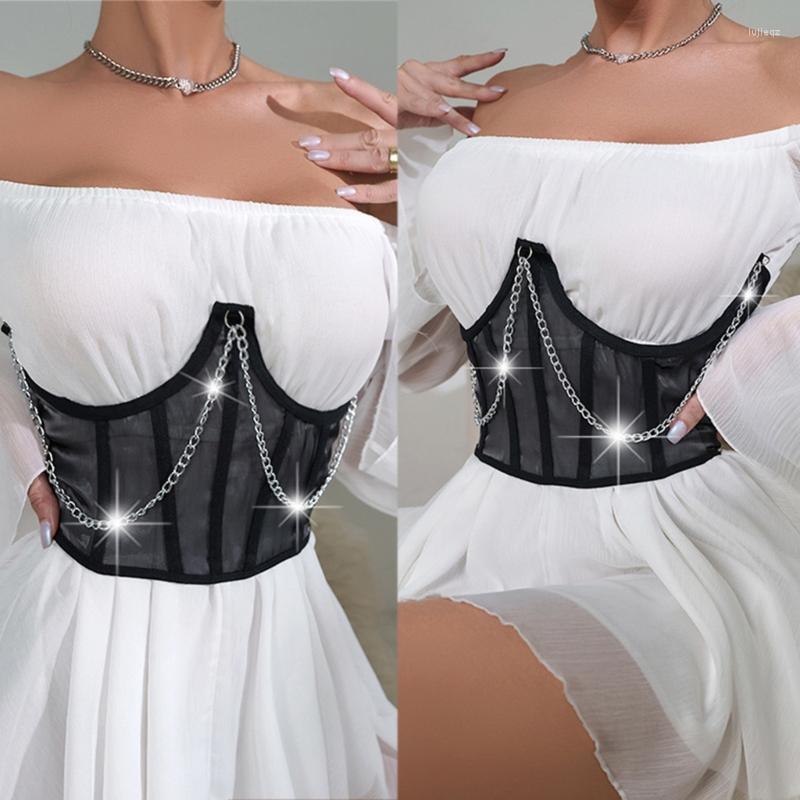 

Belts Punk Boned Corset For Dress Wide Belt Women Lace-Up Y1UA