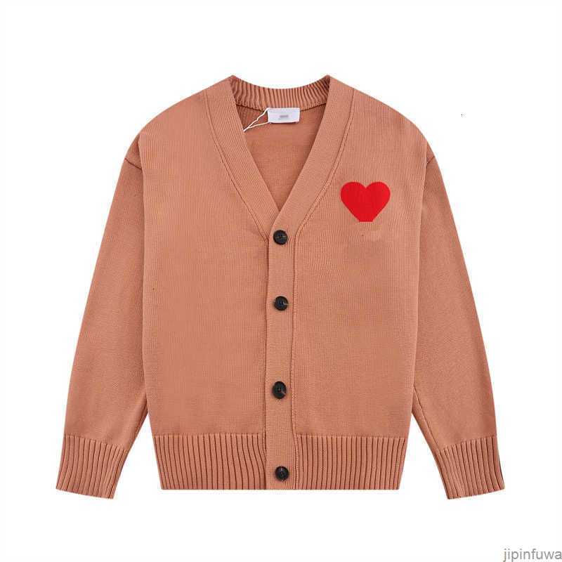 

Amis Paris France Fashion Mens Designer Amies De Coeur Knitted Sweater Embroidered a Heart Pattern Solid Color Cardigan Sweaters for Men and Women Yeh4