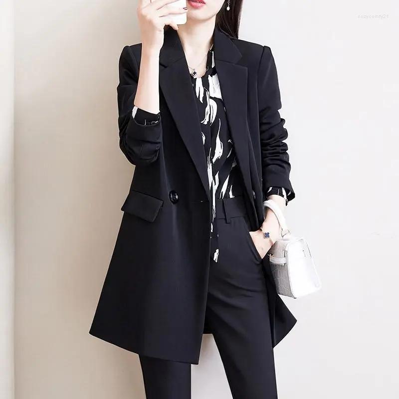 

Women' Suits Black Blazers Office Lady Design Sense Suit Coat 2023 Spring Fall Casual Loose Blazer Womens Temperament Slim Outwear