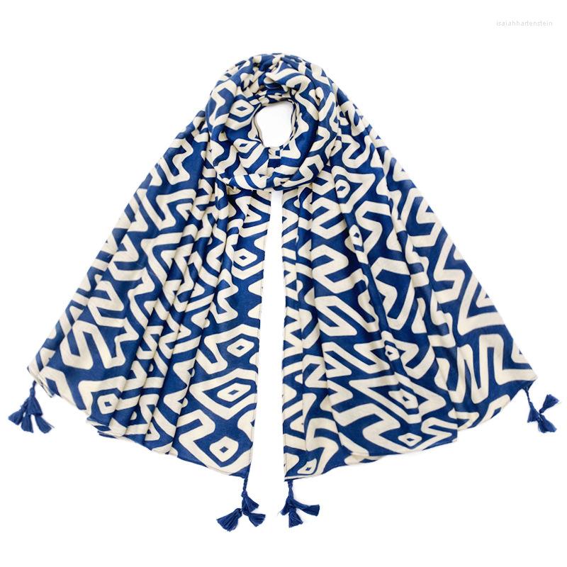 

Scarves Spring And Summer Sun Protection Shawl Autumn Winter Warm Totem Printing Tassel Scarf Four Seasons Men Women Dual-Use Sa