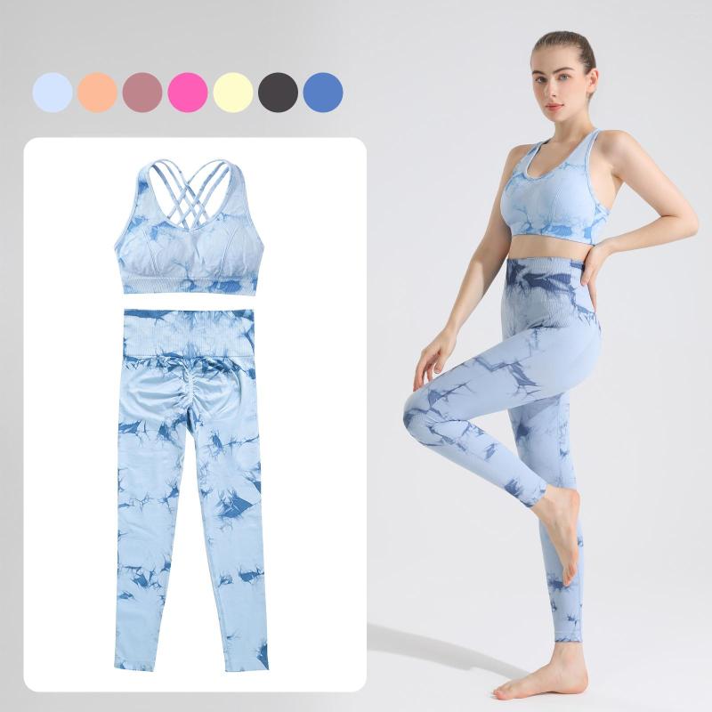 

Active Pants Tie Dyed Running Sports Yoga Shorts High Waist Seamless Hip Lifting Women' Sexy Bra Fitness Long Sleeve, Y-520v09