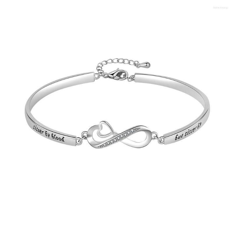 

Charm Bracelets Diamond Heart Matching Soul Sister Bracelet With"Not By Blood But Gift For Friends