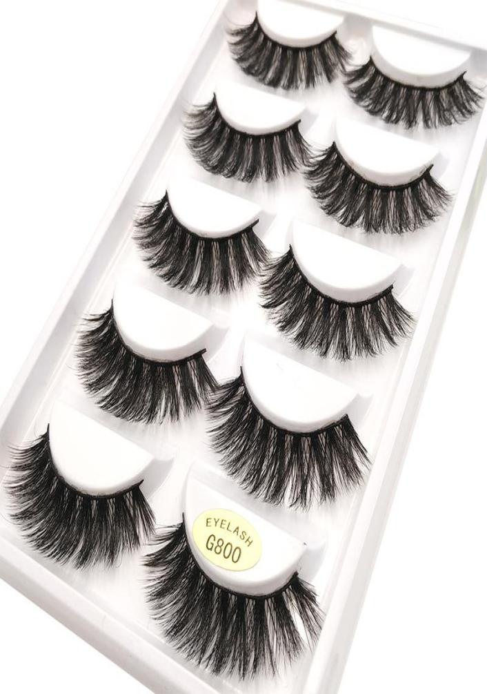 

G800 Mink False Eyelash 5 Pairs 3D Natural Long Fake Eyelashes Handmade Makeup Tools Accessories 2993630