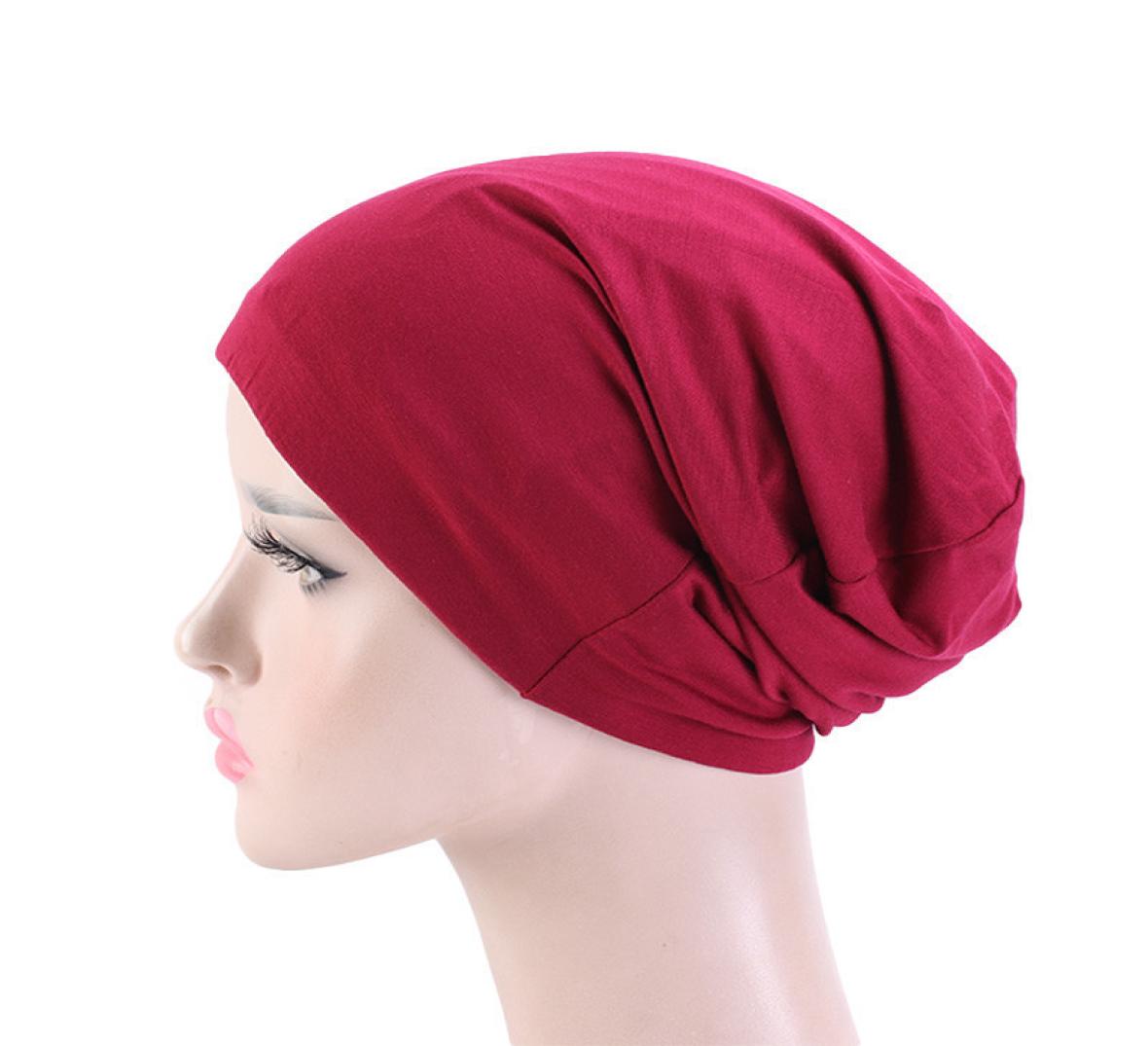 

New Women Turban Silky Satin Lining Chemo Beaniess Cap Stretchy Band Night Sleep Cap8544151, Multi