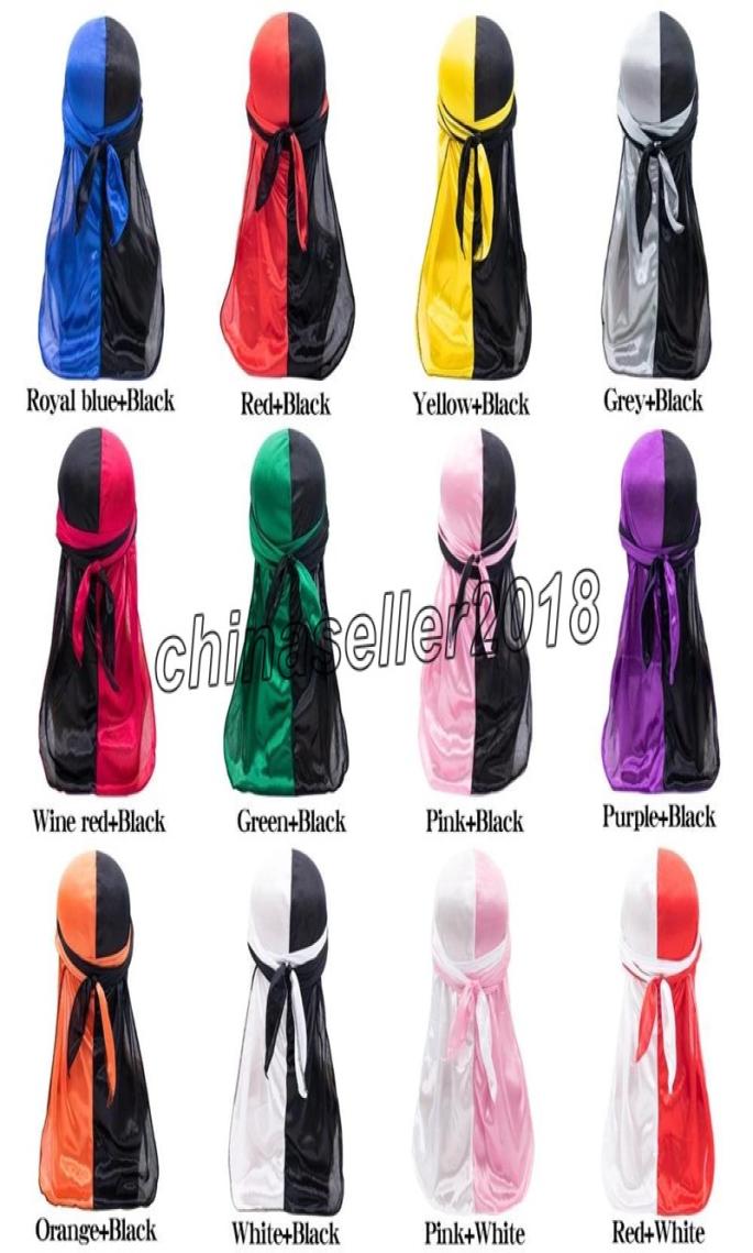 

Unisex Fashion Autumn Winter Stitching Twocolor Durag Hair Accessories Silk Durag Breathable Adjustable Muslim Hat Adult Headwear1523424, Red