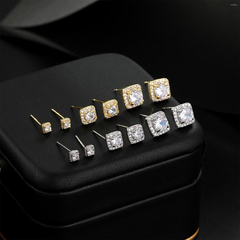 

Hoop Earrings 3 Pairs Differet Colors Set Clear Cubic Zirconia For Women