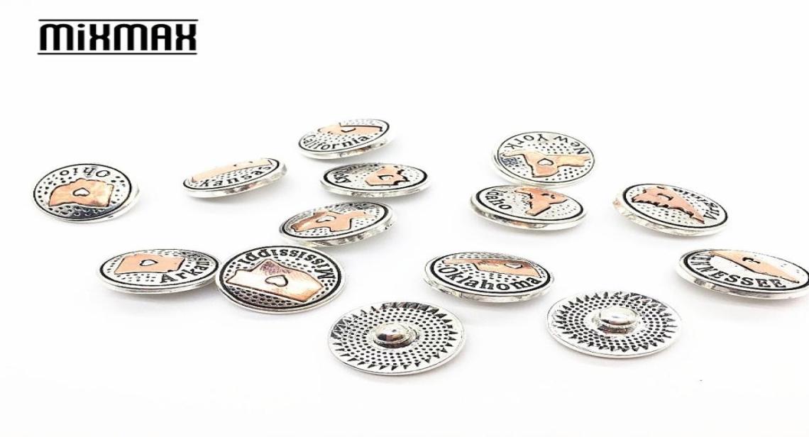 

Brand New American States map in 18mm metal interchangeable bronze snap button charms whole fits snaps jewelry3569879